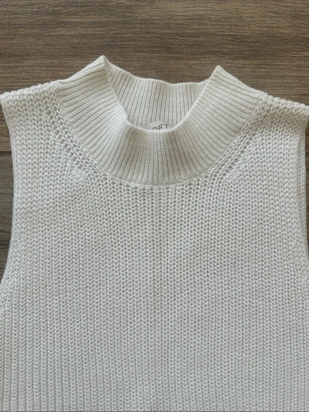 NEW LOFT White Sleeveless Mock Neck Sweater Knit Tank XSP